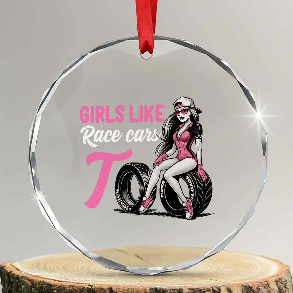 Racing Car Girl Crystal Glass Ornament Girls Like Race Cars Too - Wonder Print Shop