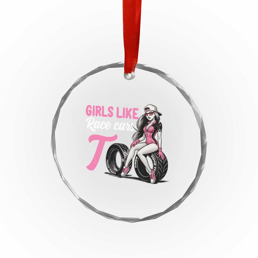 Racing Car Girl Crystal Glass Ornament Girls Like Race Cars Too - Wonder Print Shop