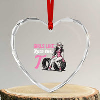 Racing Car Girl Heart Crystal Glass Ornament Girls Like Race Cars Too - Wonder Print Shop