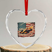 Racing Car Heart Crystal Glass Ornament Patriotic American Flag Race - Wonder Print Shop
