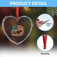 Racing Car Heart Crystal Glass Ornament Patriotic American Flag Race - Wonder Print Shop
