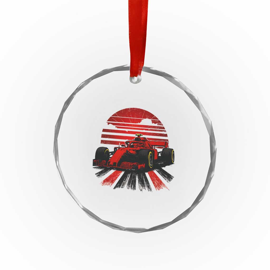 Racing Car Red Speed Motorsport Crystal Glass Ornament - Wonder Print Shop