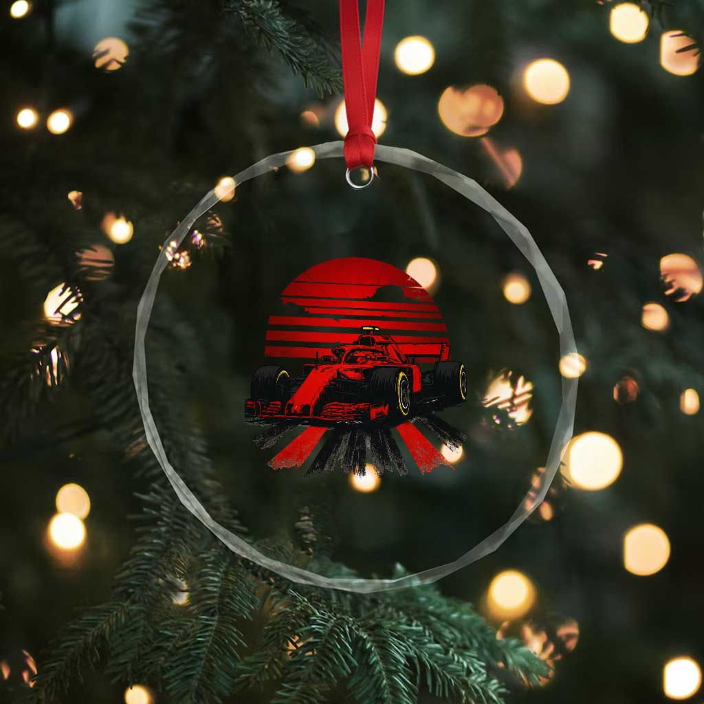 Racing Car Red Speed Motorsport Crystal Glass Ornament - Wonder Print Shop