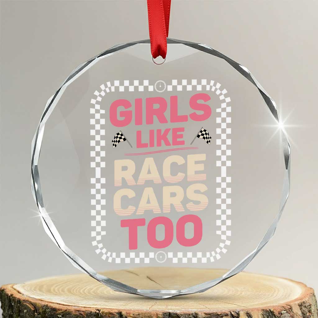 Racing Girl Crystal Glass Ornament Girls Like Race Cars Too - Wonder Print Shop