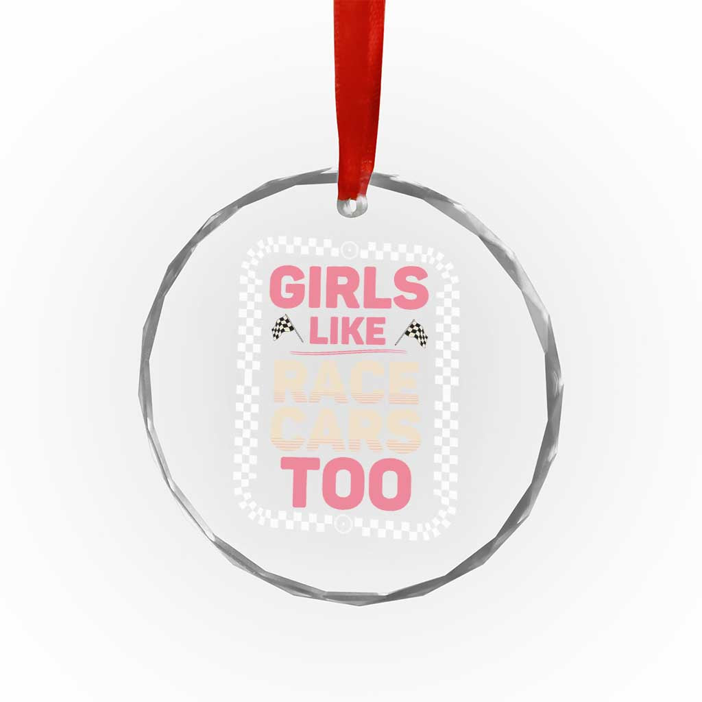 Racing Girl Crystal Glass Ornament Girls Like Race Cars Too - Wonder Print Shop