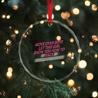 Racing Girl Crystal Glass Ornament Move Over Boys Funny Quote TS14