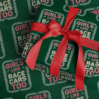 Racing Girl Wrapping Paper Roll Girls Like Race Cars Too - Wonder Print Shop