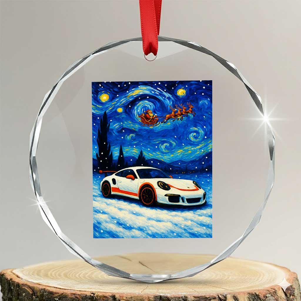Racing Sports Car Crystal Glass Ornament Porsche 911 Starry Night Racing Silhouette TS14
