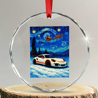Racing Sports Car Crystal Glass Ornament Porsche 911 Starry Night Racing Silhouette TS14