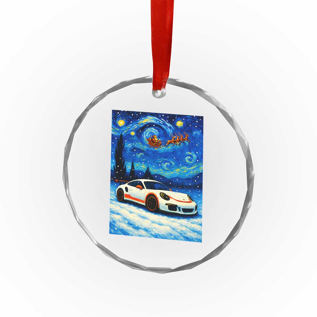 Racing Sports Car Crystal Glass Ornament Porsche 911 Starry Night Racing Silhouette TS14