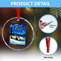 Racing Sports Car Crystal Glass Ornament Porsche 911 Starry Night Racing Silhouette TS14