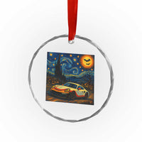 Racing Sports Crystal Glass Ornament Starry Night 911 Silhouette Halloween - Wonder Print Shop