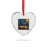 Racing Sports Heart Crystal Glass Ornament Starry Night 911 Silhouette Halloween - Wonder Print Shop