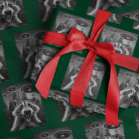 Racoon Meme Wrapping Paper Roll Selfie With Alien UFO - Wonder Print Shop