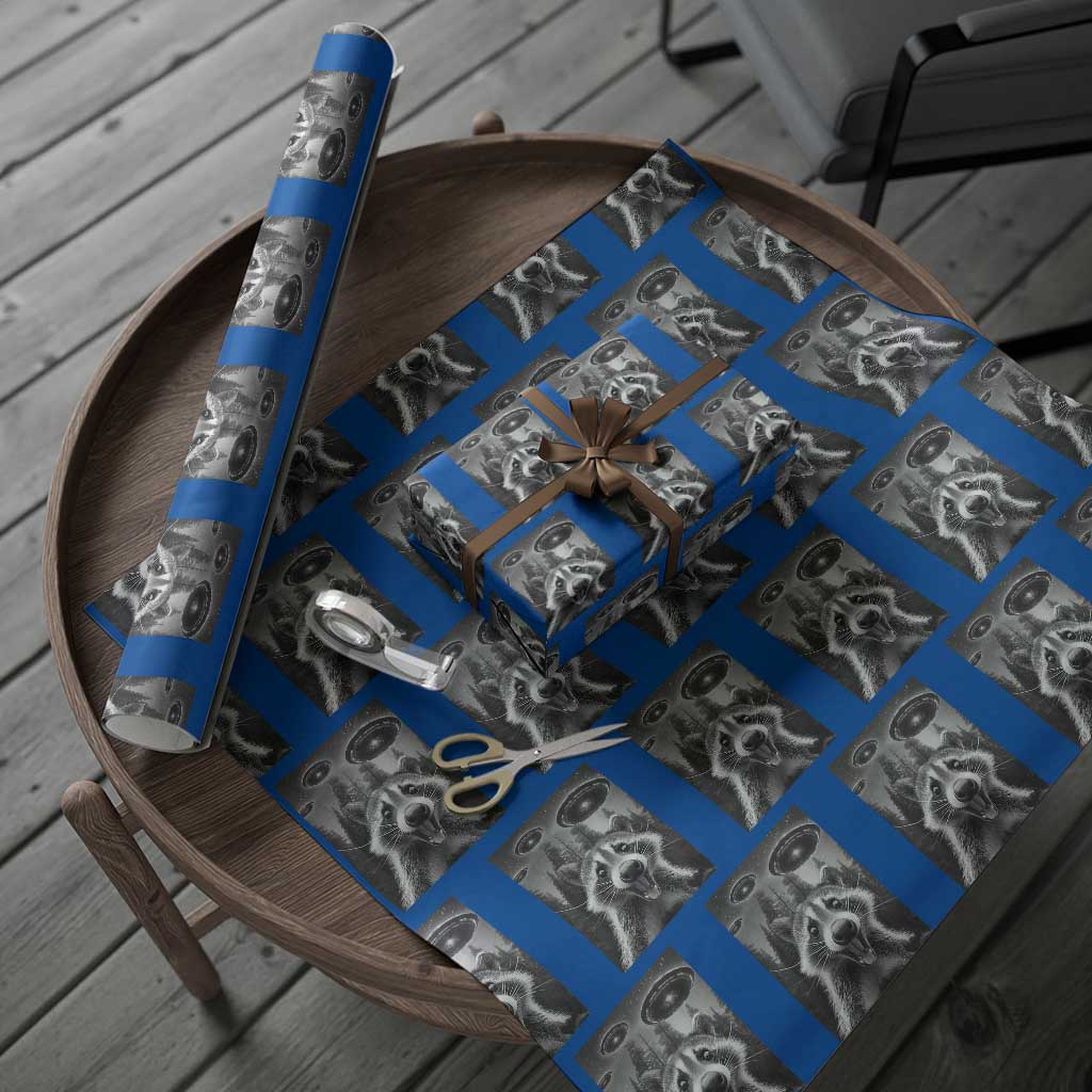 Racoon Meme Wrapping Paper Roll Selfie With Alien UFO - Wonder Print Shop