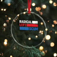 Radical Left Scum Crystal Glass Ornament Sarcastic Political Quote American Flag