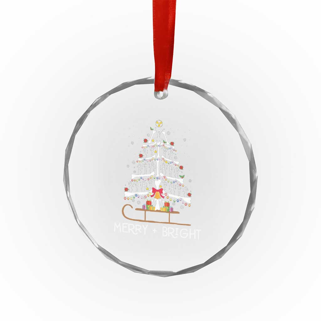 Radiology Crystal Glass Ornament Merry and Bright Dancing Skeleton Xmas Tree Rad Tech Gift TS10
