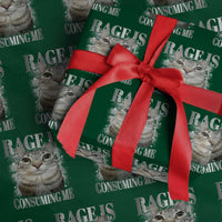 Rage Is Consuming Me Wrapping Paper Roll Funny Silly Cat Memes - Wonder Print Shop