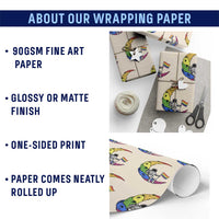 Rainbow Astronaut On The Moon LGBT Wrapping Paper Roll Spaceman Pride Month