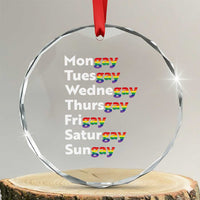 Rainbow Days Of The Week Mongay Tuesgay Crystal Glass Ornament Funny LGBT Pride Month