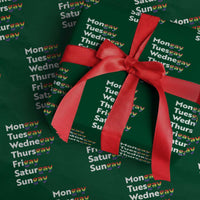 Rainbow Days Of The Week Mongay Tuesgay Wrapping Paper Roll Funny LGBT Pride Month