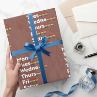 Rainbow Days Of The Week Mongay Tuesgay Wrapping Paper Roll Funny LGBT Pride Month