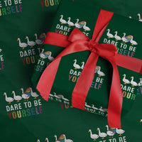 Rainbow Goose Dare to Be Yourself LGBTQ Pride Wrapping Paper Roll - Wonder Print Shop