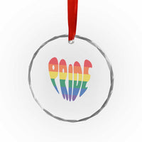 Rainbow Heart Pride Crystal Glass Ornament LGBTQ Support Graphic
