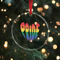 Rainbow Heart Pride Crystal Glass Ornament LGBTQ Support Graphic
