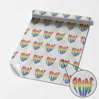 Rainbow Heart Pride Wrapping Paper Roll LGBTQ Support Graphic