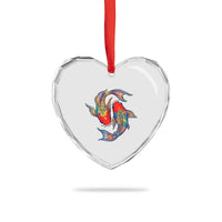 Rainbow Koi Fish LGBTQ Pride Heart Crystal Glass Ornament Colorful Japanese Carp