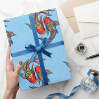 Rainbow Koi Fish LGBTQ Pride Wrapping Paper Roll Colorful Japanese Carp