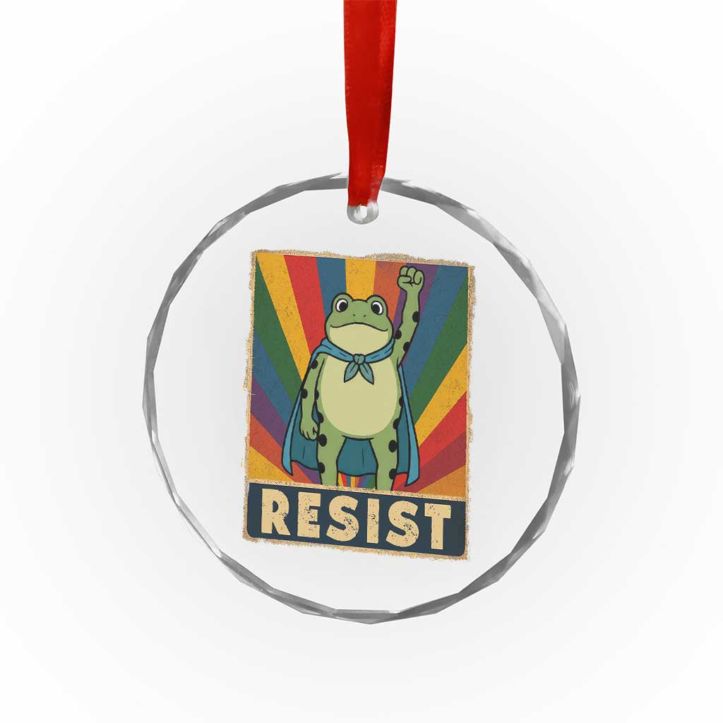 Rainbow Resist Frog Crystal Glass Ornament Portland Pride and Protest Resistance - Wonder Print Shop