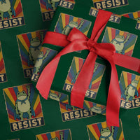 Rainbow Resist Frog Wrapping Paper Roll Portland Pride and Protest Resistance - Wonder Print Shop