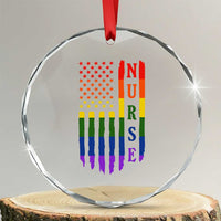 Rainbow RN Ally Pride Month Crystal Glass Ornament LGBTQ Healthcare Worker
