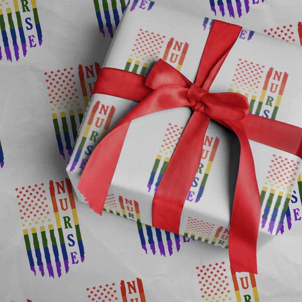 Rainbow RN Ally Pride Month Wrapping Paper Roll LGBTQ Healthcare Worker