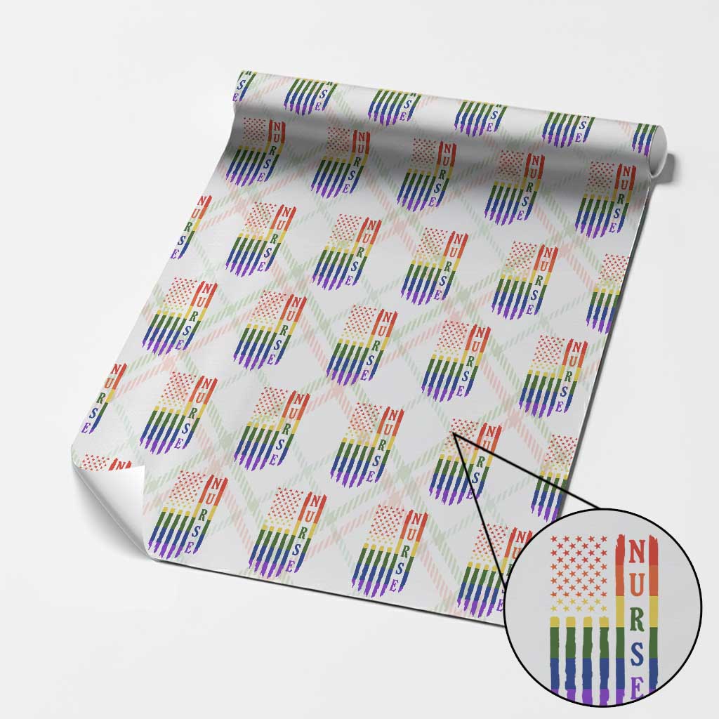 Rainbow RN Ally Pride Month Wrapping Paper Roll LGBTQ Healthcare Worker