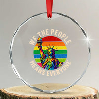 Rainbow Statue Of Liberty LGBTQ Pride Crystal Glass Ornament We The People Means Everyone