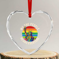 Rainbow Statue Of Liberty LGBTQ Pride Heart Crystal Glass Ornament We The People Means Everyone