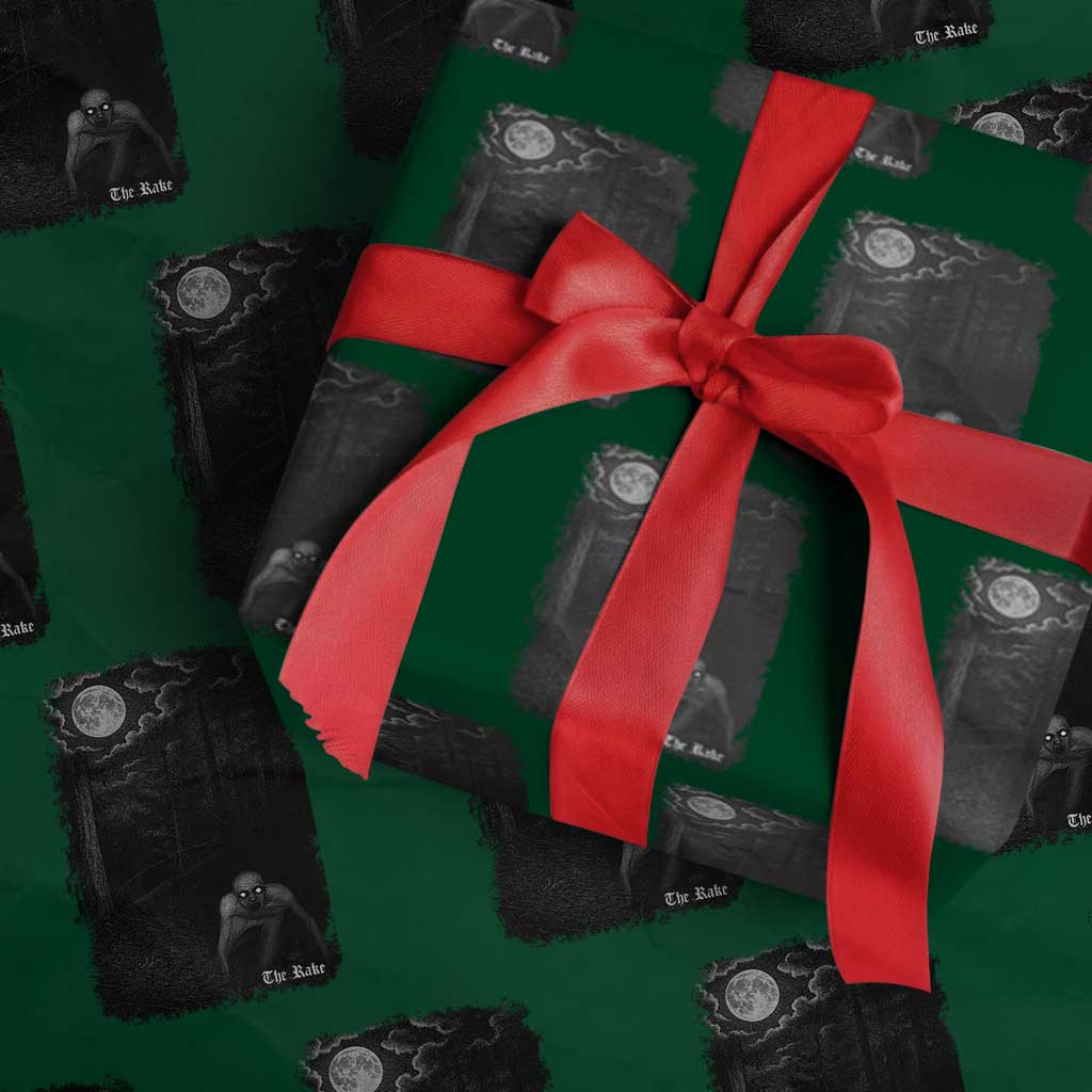 Rake Creepypasta Wrapping Paper Roll Cryptid Series Cryptozoology Gift Creepy Horror Halloween - Wonder Print Shop