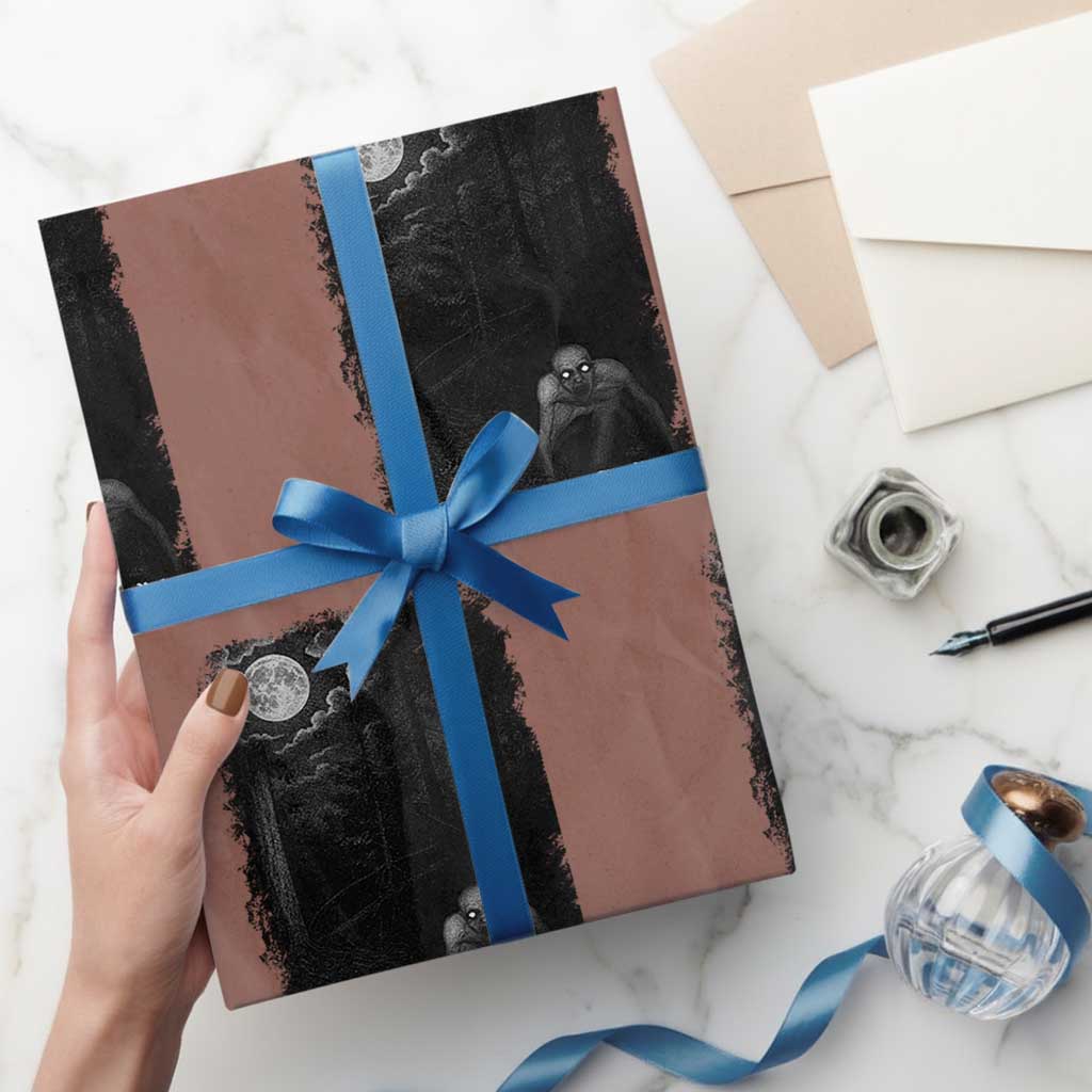 Rake Creepypasta Wrapping Paper Roll Cryptid Series Cryptozoology Gift Creepy Horror Halloween - Wonder Print Shop