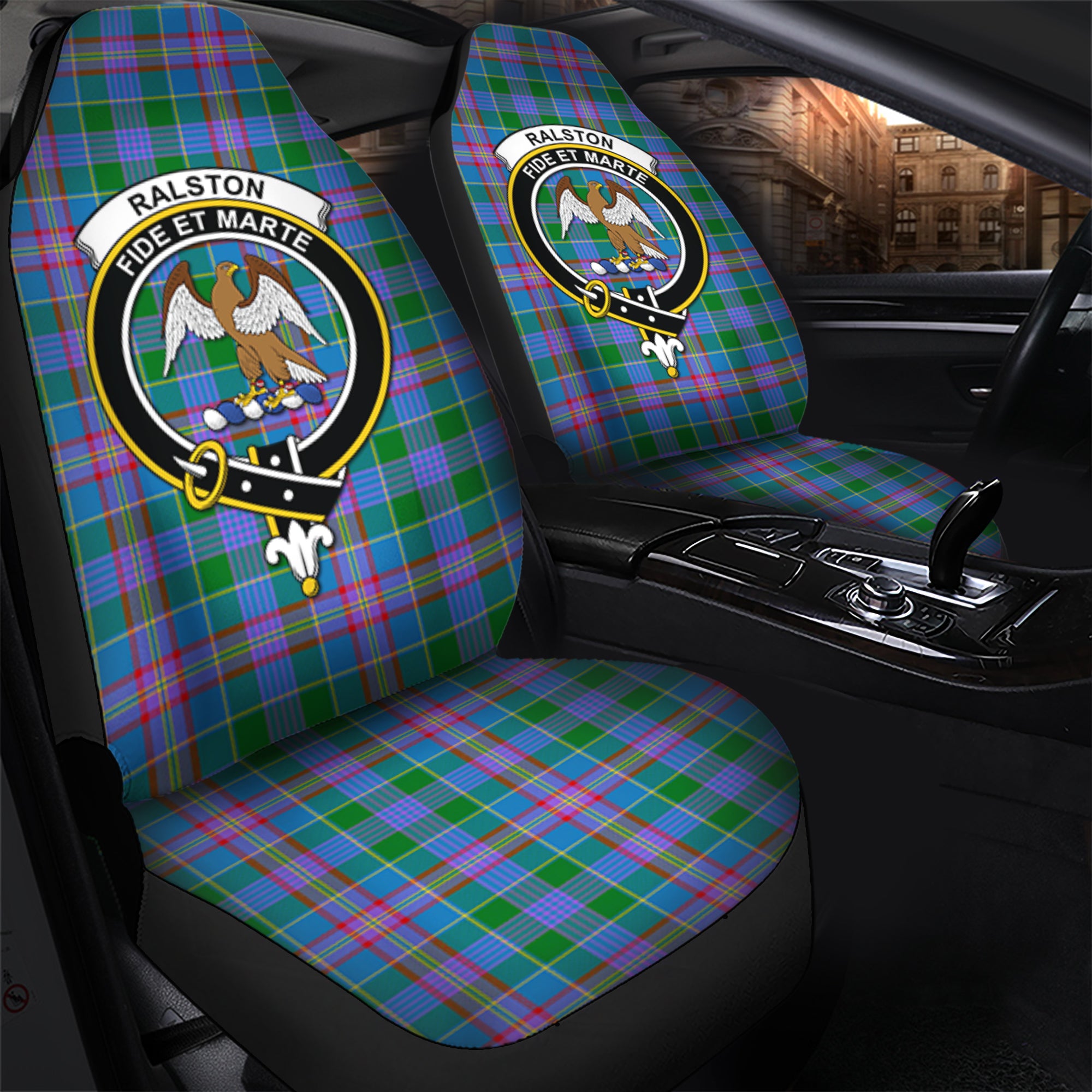 Ralston Clan Tartan Car Seat Cover, Family Crest Tartan Seat Cover TS23