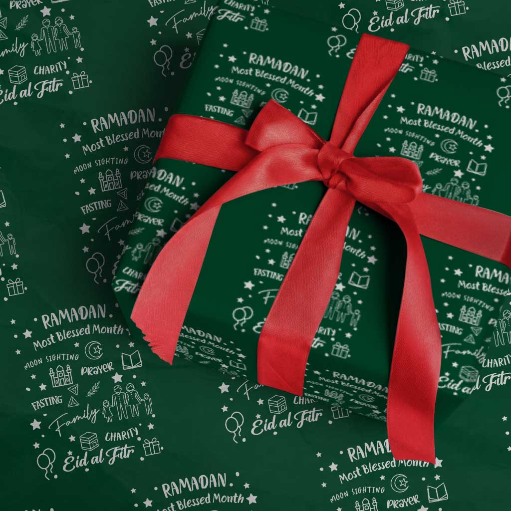 Ramadan Blessed Month Wrapping Paper Roll Muslim Islamic Ramadhan Eid al Fitr - Wonder Print Shop