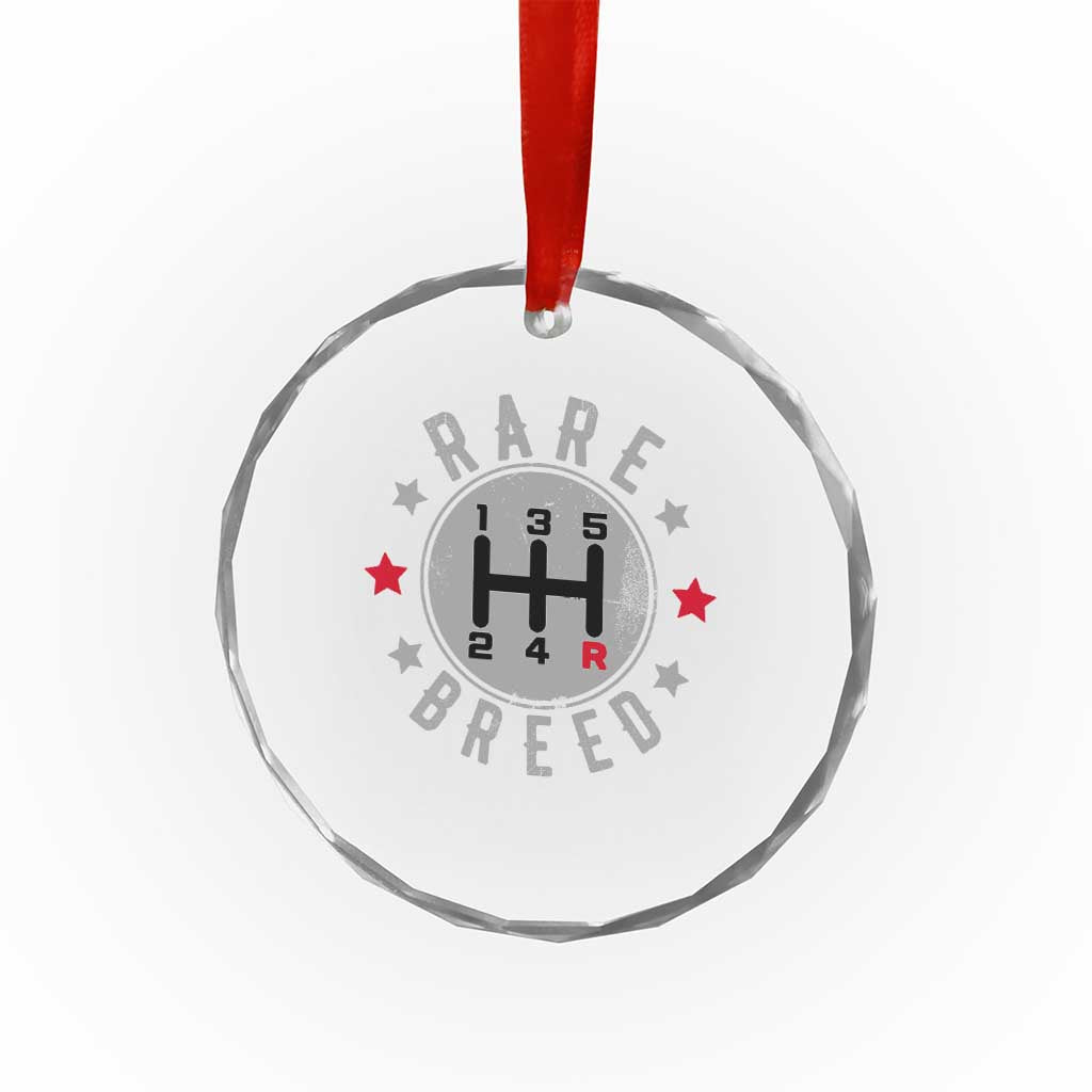Rare Breed Manual Transmission Stick Shift Driver Crystal Glass Ornament Vintage Distressed Graphic