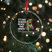 Rare Disease Awareness Crystal Glass Ornament It Is Not Always Black And White Colorful Zebra
