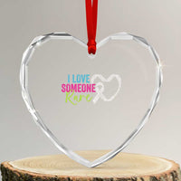 Rare Disease Awareness Heart Crystal Glass Ornament I Love Someone Rare Zebra Ribbon
