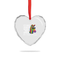 Rare Disease Awareness Heart Crystal Glass Ornament It Is Not Always Black And White Colorful Zebra