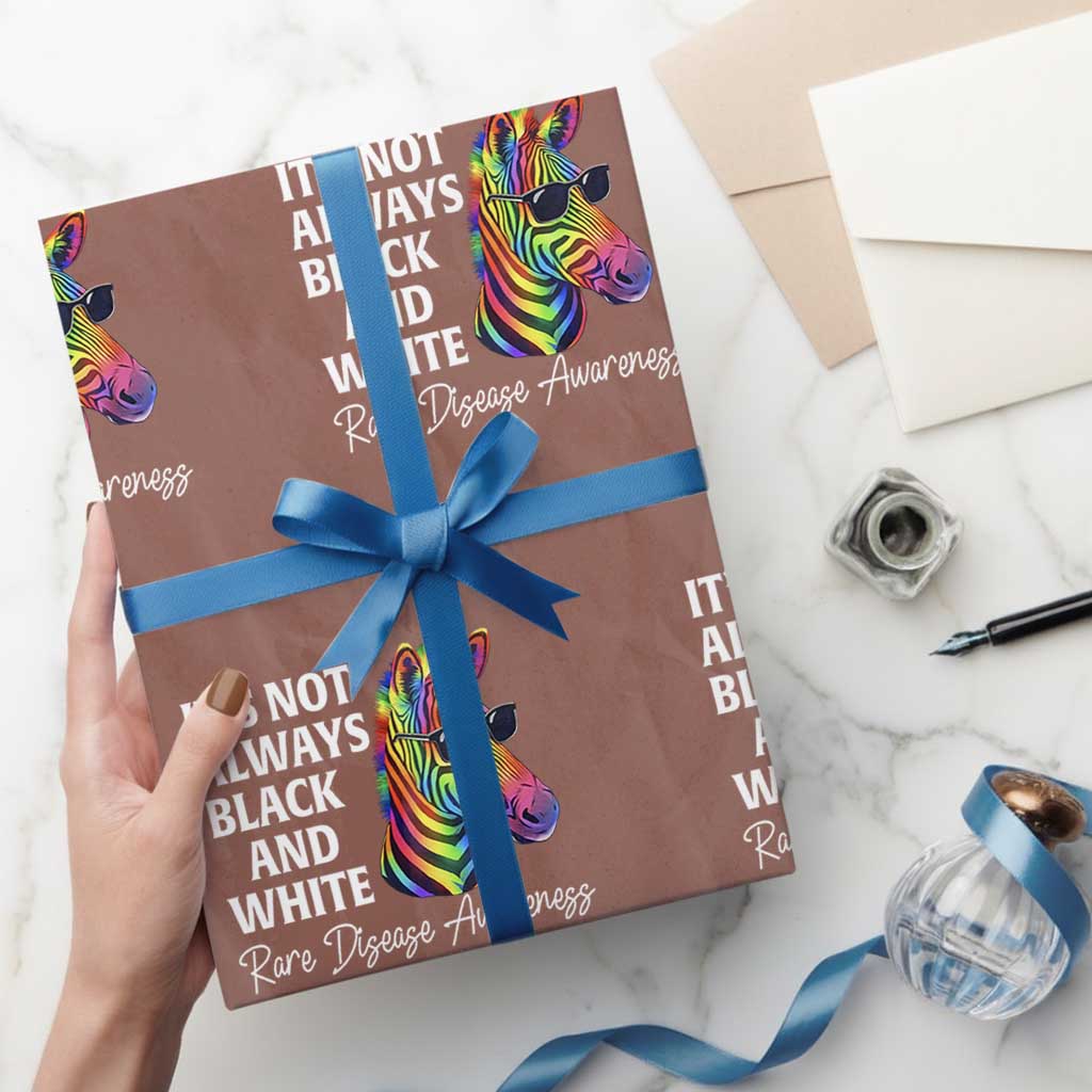 Rare Disease Awareness Wrapping Paper Roll It Is Not Always Black And White Colorful Zebra