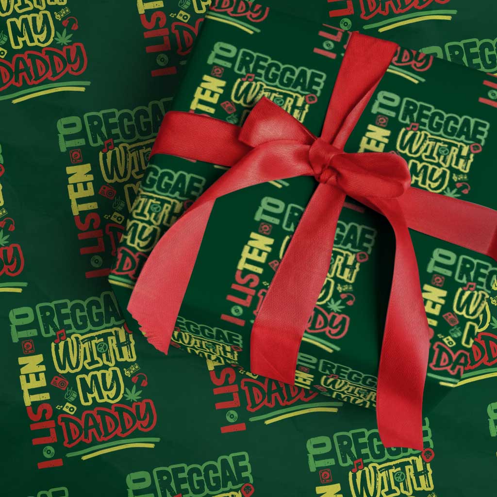 Rasta Baby Wrapping Paper Roll I Listen to Reggae with My Daddy - Wonder Print Shop