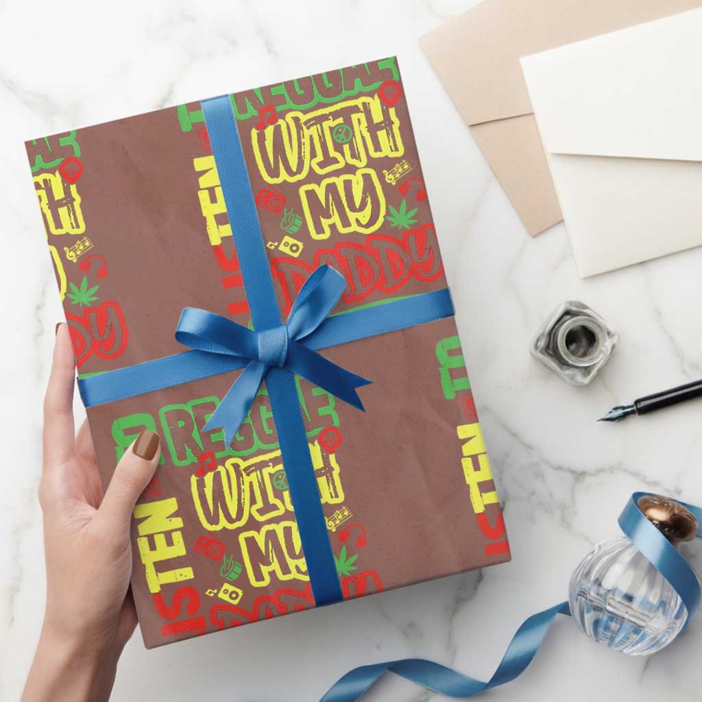 Rasta Baby Wrapping Paper Roll I Listen to Reggae with My Daddy - Wonder Print Shop